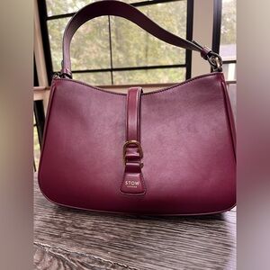 Stow London “Beth” shoulder bag in burgundy